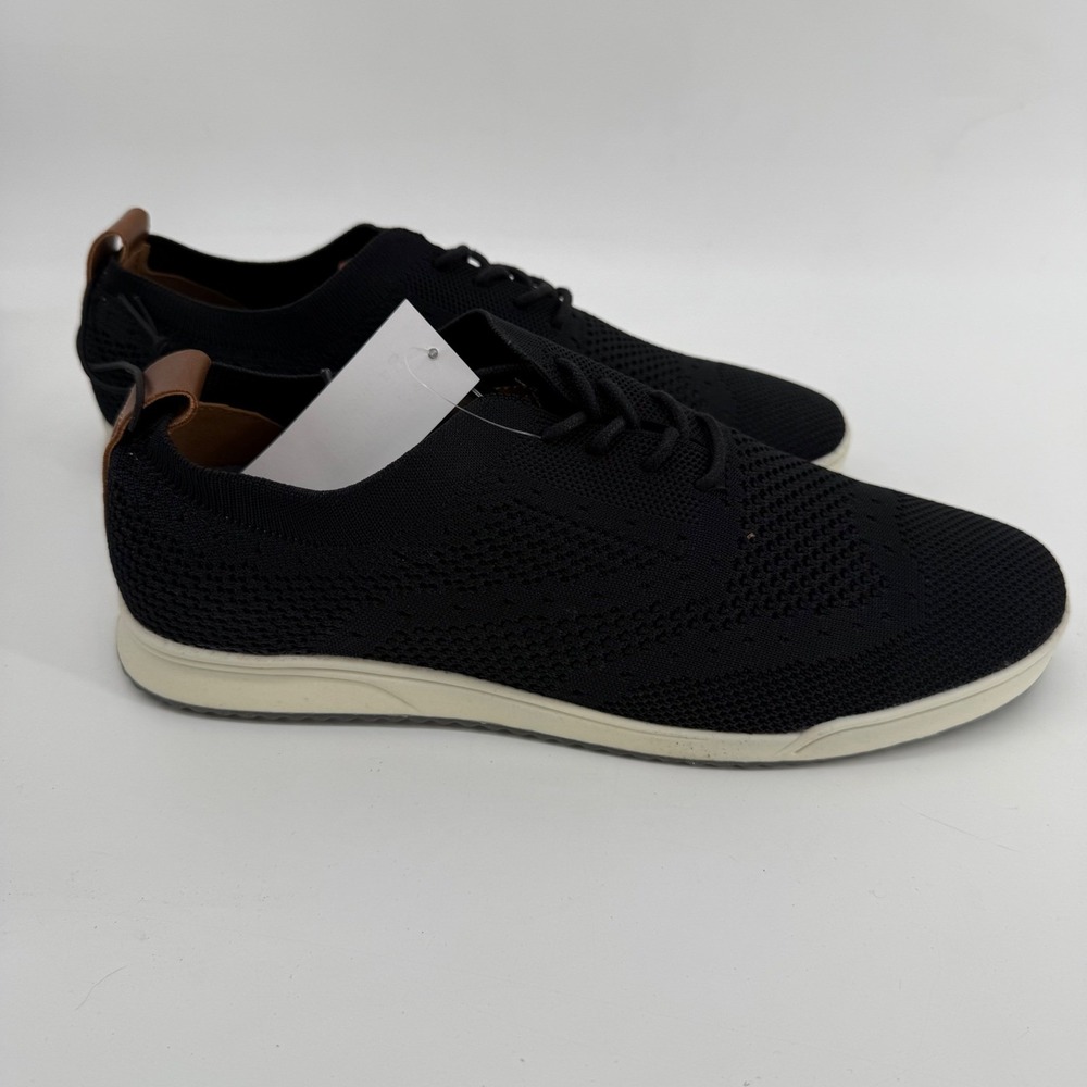 IZOD Breeze‎ Mens Oxford Sneakers Black Knit Memory Foam Shoes Size 9 1566114